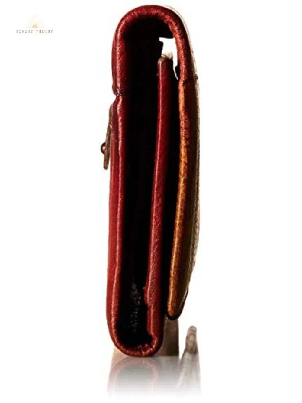 Hand Painted Genuine Leather Multi Pocket Wallet with Flap Closure